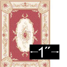 Dollhouse Miniature Rug: Aubusson Red, 1/4" Scale